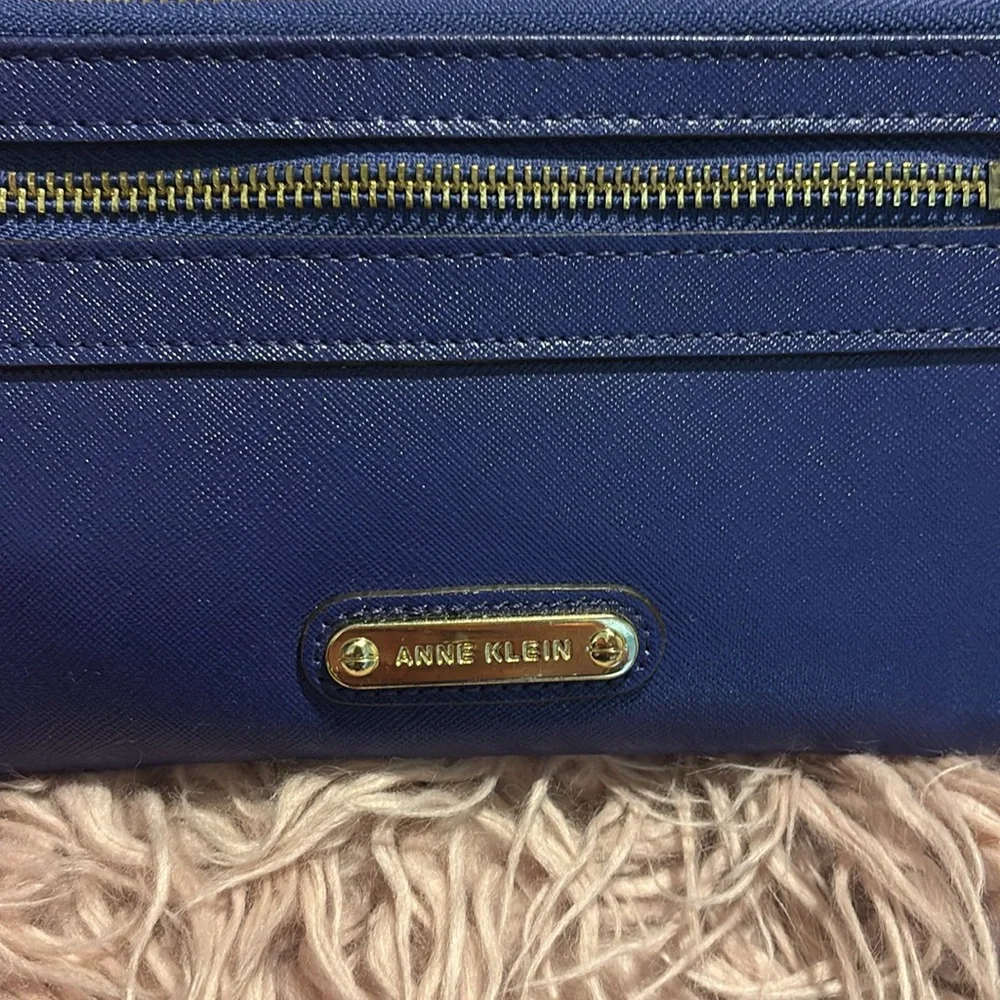 Anne Klein Gold Zipper Accent Wristlet